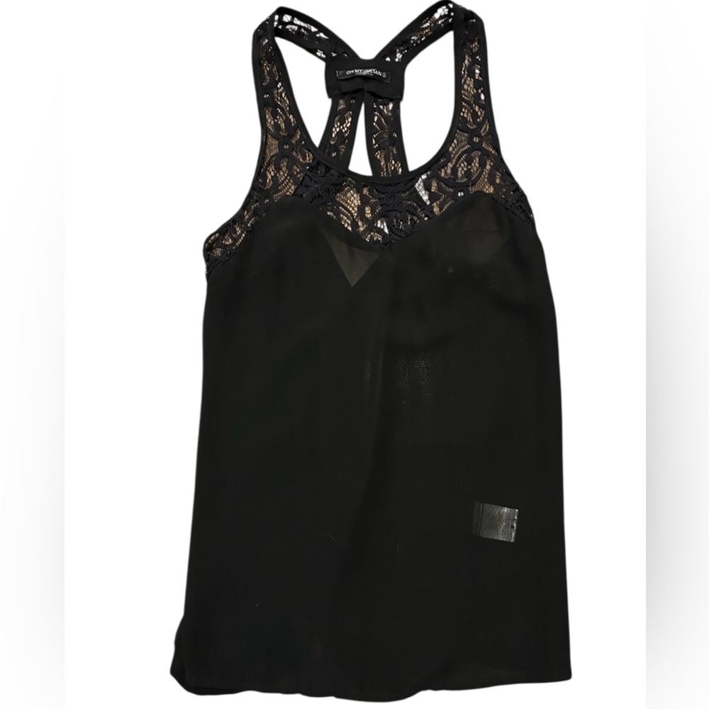 OH MY JULIAN INC. Black and Lace Tank Top